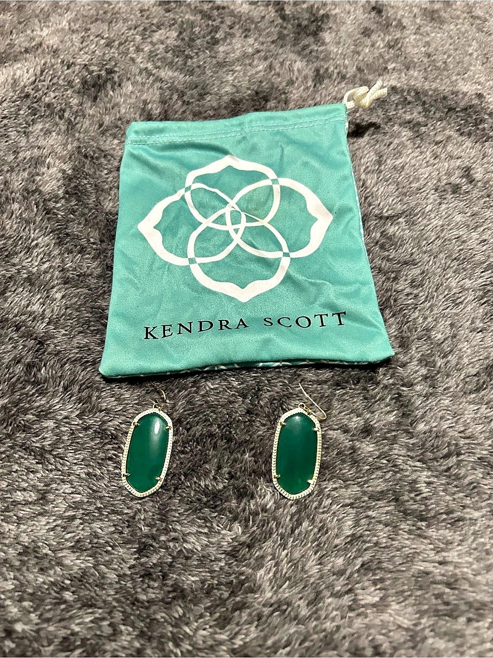 Kendra Scott Elle Drop Earrings Green Oval Drop Earrings Like New